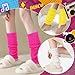 ecdiykit 3 Pairs Leg Warmers for Women Winter, Leg Warmers 80s Fashion Knit Leg Warmer Socks for Party Dance Sports, Yellow, White, Rose Red