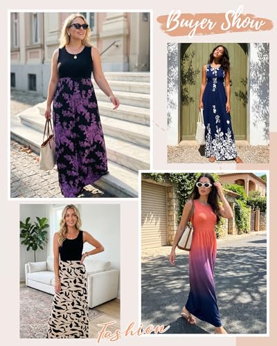 Image of AUSELILY Women's Classic Sleeveless Loose Plain Casual Long Maxi Dresses for Women 2026