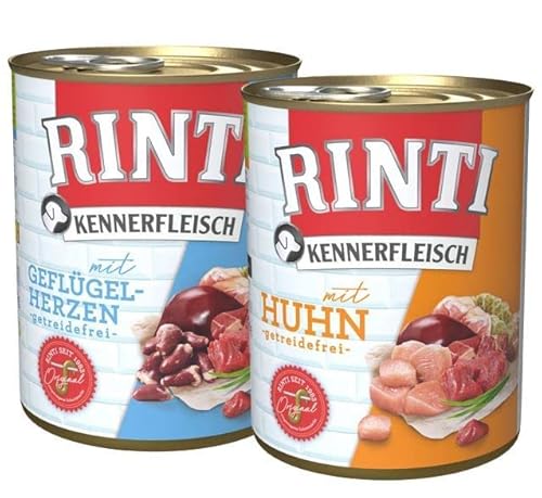 Rinti Kennerfleisch Multipack Geflügelherzen und Huhn 24 x 800g Cover