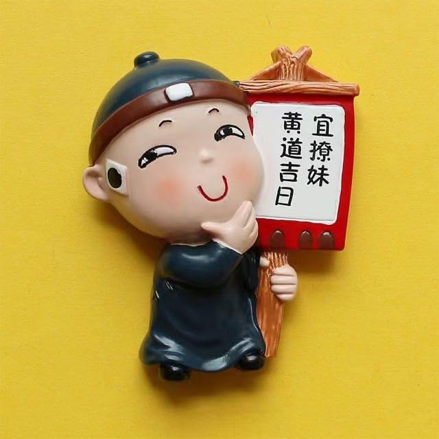 Cute refrigerator, new refrigerator creative funny peach blossom Wangwang resin magnetic stickers explosions. (Color : 2)