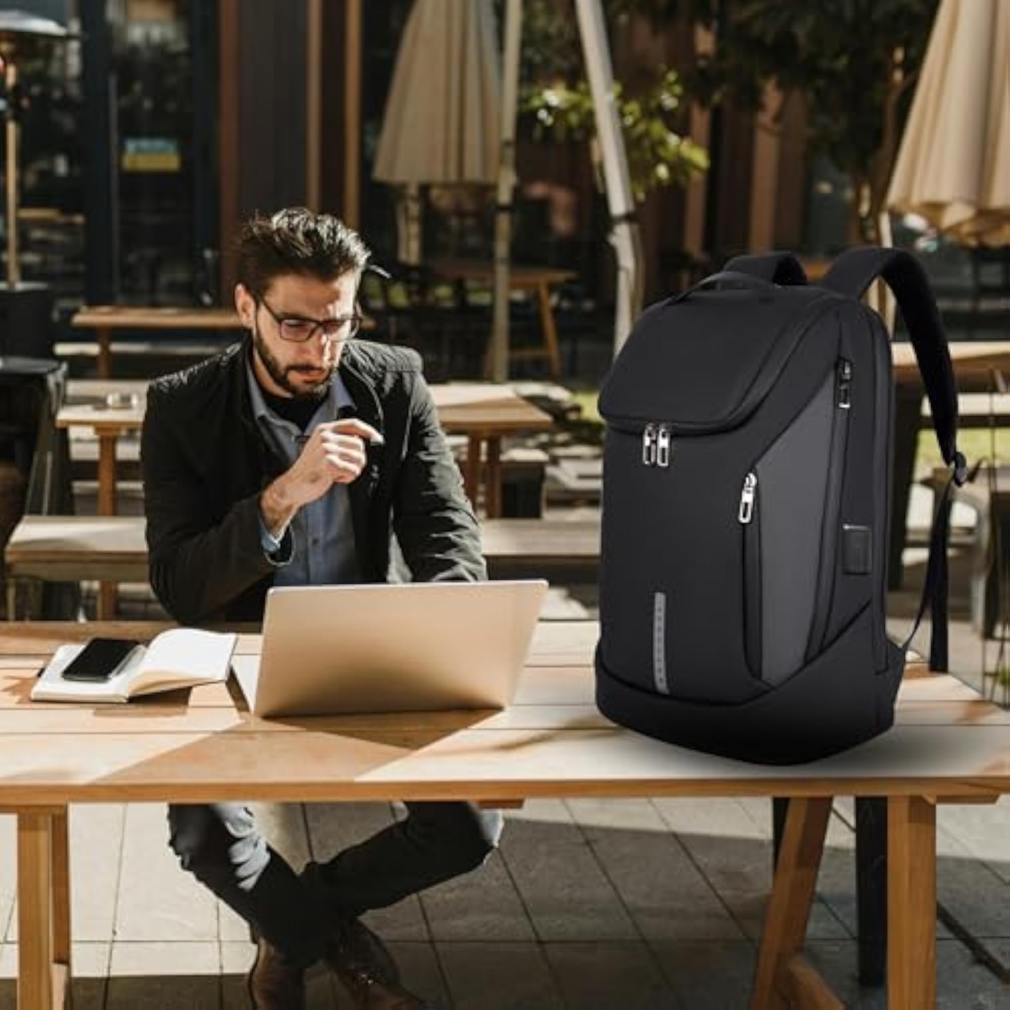 Laptop Backpack with USB Port, Anti-Theft Travel Bag
