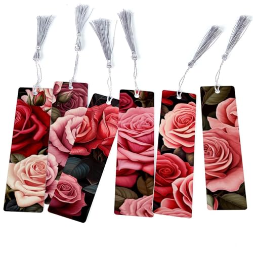 Marque-page rose de collection aux détails artistiques raffinés