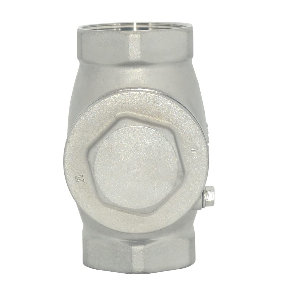 Zawór zwrotny 1-1/5.1 cm ze stali nierdzewnej SS316, gwint wewnętrzny NPT x żeński, WOG 200 PSI PN16 CF8M