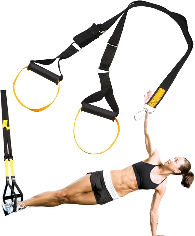 Trx Fita De Treinamento Suspenso Funcional Academia Pilates - Fita de Suspensão - Faixa de Resistênci, Fita de Treinamento Suspenso, Exercícios, Ajustável e Fácil de Ancorar, Kit Funcional