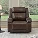 Watson & Whitely Genuine Leather Power Recliner Chairs for Adults, Wall Hugger RV Recliner with Power Headrest & Charging Ports, Electric Recliner Sofa Chair for Living Room, Dark Brown