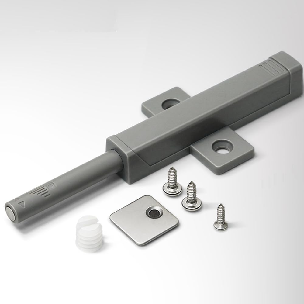 FarDeer Push to Open Door Catch 2 Pack Heavy Duty Push Open Door Latch Powerful 48 N Spring Release Open Catch for Large Wardrobe Closet Grey Door Damper Closure Magnet Press Open - Image 3