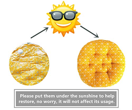 Cheoalfa 22X22 (Set Of 2) Round Floor Pillow Japanese Futon Chair Pad Tatami Floor Cushion For Living Room Balcony Outdoor Children‘s Play Area Etc. (Dark Blue Waves, 22X22Inch) #TOP7