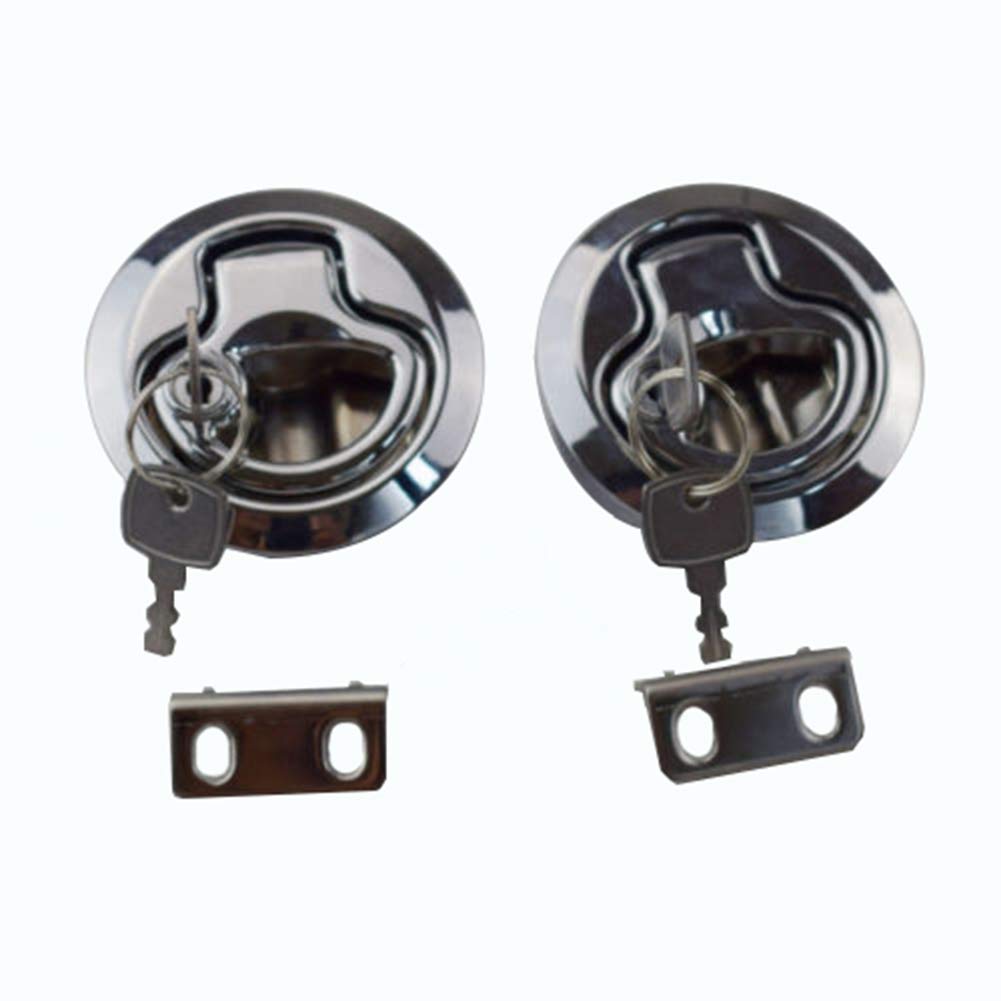 379-2PCS Flush Pull Hatch Latch Lock PA-6 Insert with Keys for Boat Marine Hardware