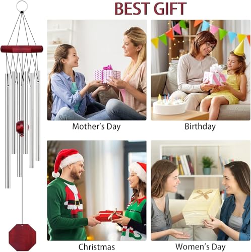Image of prexi Wind Chimes for Home Balcony Decor Items 6 Pipes Hanging Bells Six Rods for Positive Vibrations & Energy Garden Outdoors Office Melodious Metal Wind Chimes Sound. (Silver Colour)