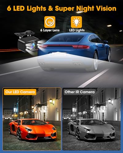 Jansite [5 Inch Ahd 1080P] Back Up Camera For Cars Back Up Camera Systems For Truck Backup Camera With Monitor 6 Leds Night Vision 5 Guide Lines, 140° Wide Angle Ip68 Reverse Camera Rear View Camera For Vehicle thumb #2