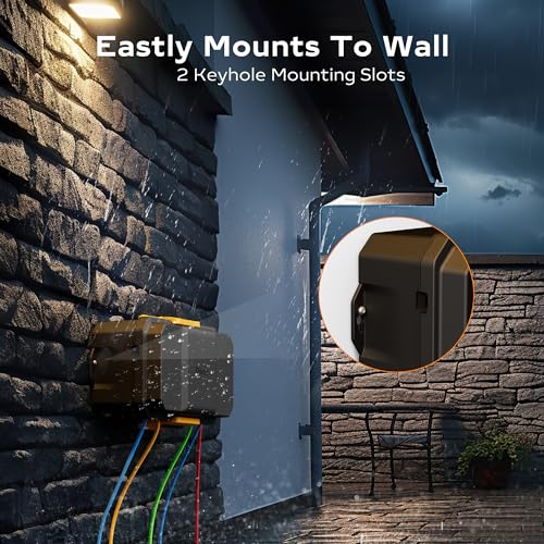 Diivoo DI-WCB03-BK-A302 Outdoor Electrical Box Waterproof, Weatherproof Extension Cord Cover thumb #5