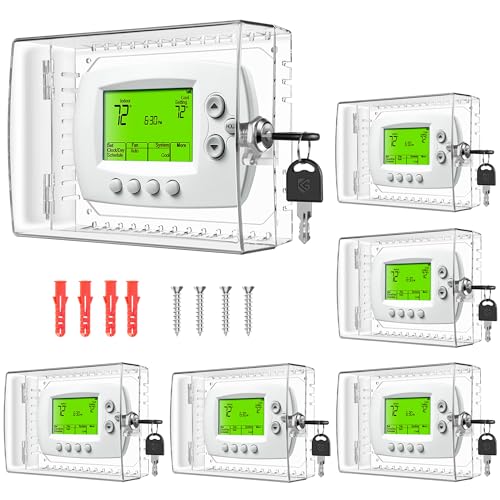 6 PCS TRJ Thermostat Lock Box Key, Clear Thermostat Cover