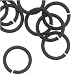 Matte Black Plated Open Round Jump Rings 8mm (25)