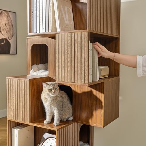 Librero para Gatos Pawlio Ergonómico 72" Nuez miniatura 6
