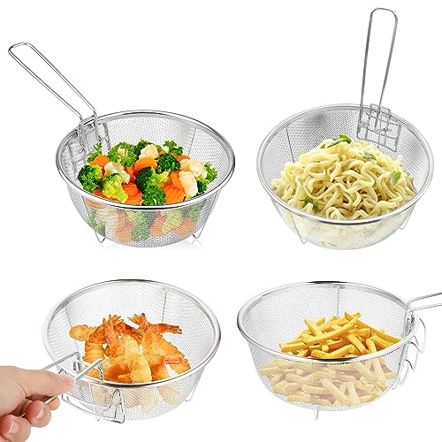 4 Pezzi Cestello per Friggere Per Patatine Fritte Cestello Patatine