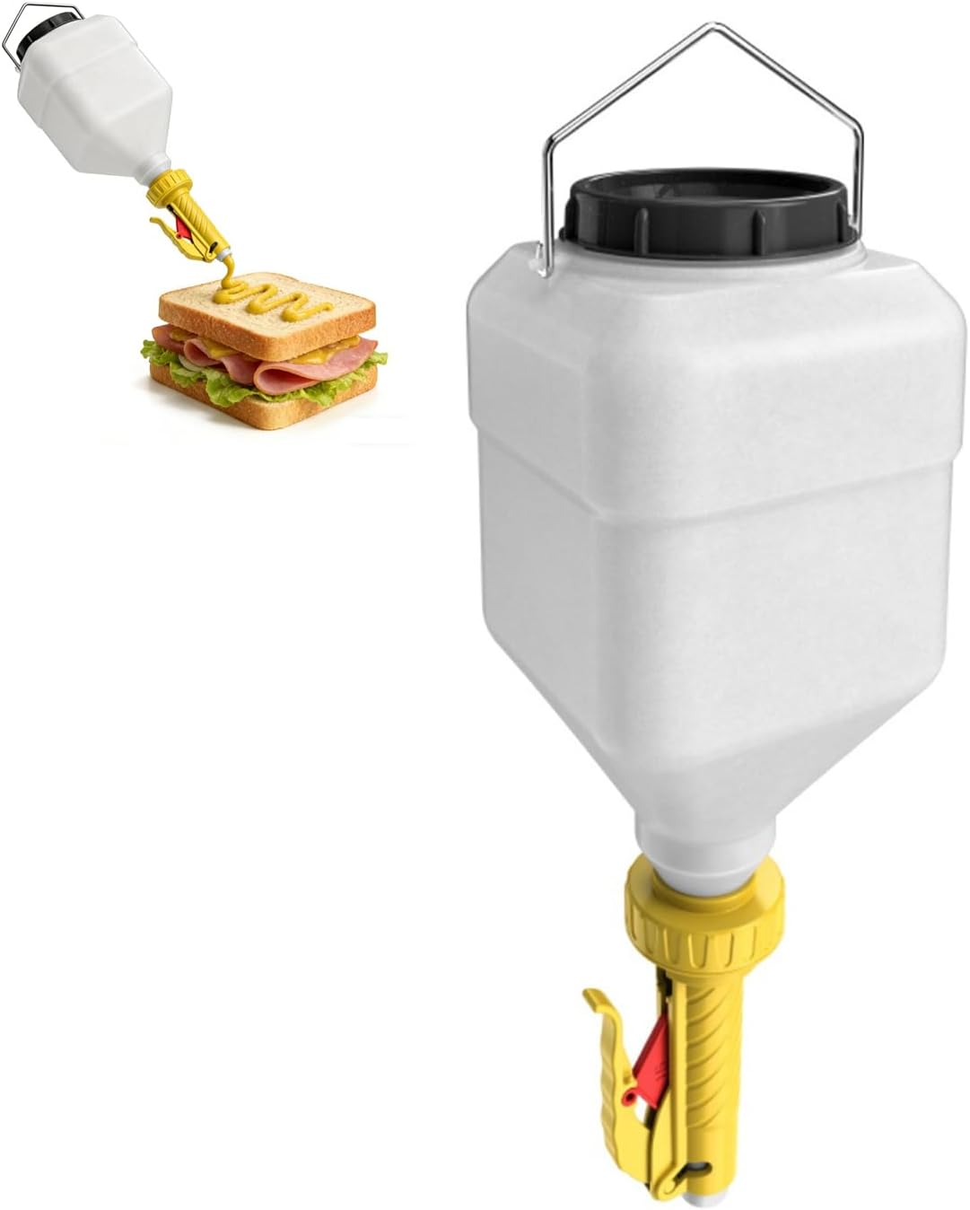 Hanging Sauce Dispenser, 5.5L Square, for Restaurants, French Fries Shops