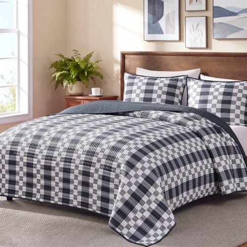 King Quilt-Lightweight Bedspread Plaid Quilt King Size Quilt Bedding Set