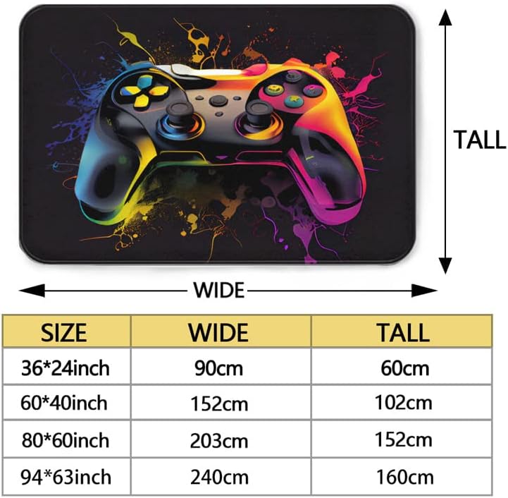 Miniatura 2 de Alfombra gamepad para dormitorio de niños, con temática de gamepad, perfecta para sala de juegos de deportes electrónicos o habitación de niños, 36