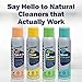Goodbye Naturally Glass Cleaner, All Surface Cleaner and Floor Cleaner, Safe and Effective All Natural Cleaning Products, 14 oz Continuous Spray Cans, 3 Pack