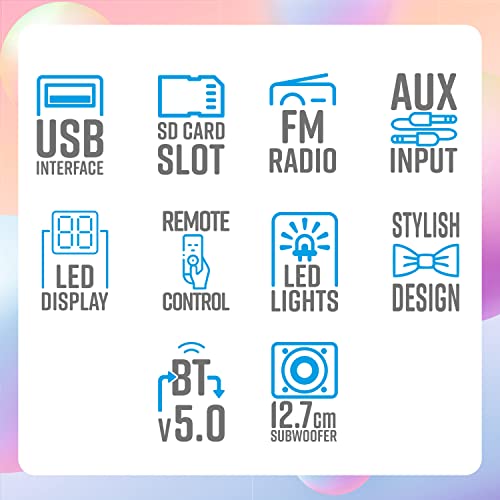 Image of ZEBRONICS Bronze 100 72 Watts RMS, 4.1 Speaker with Bluetooth 5.0, LED Display & Lights, Remote Control, USB, SD, AUX Input, FM Radio and Stylish Design