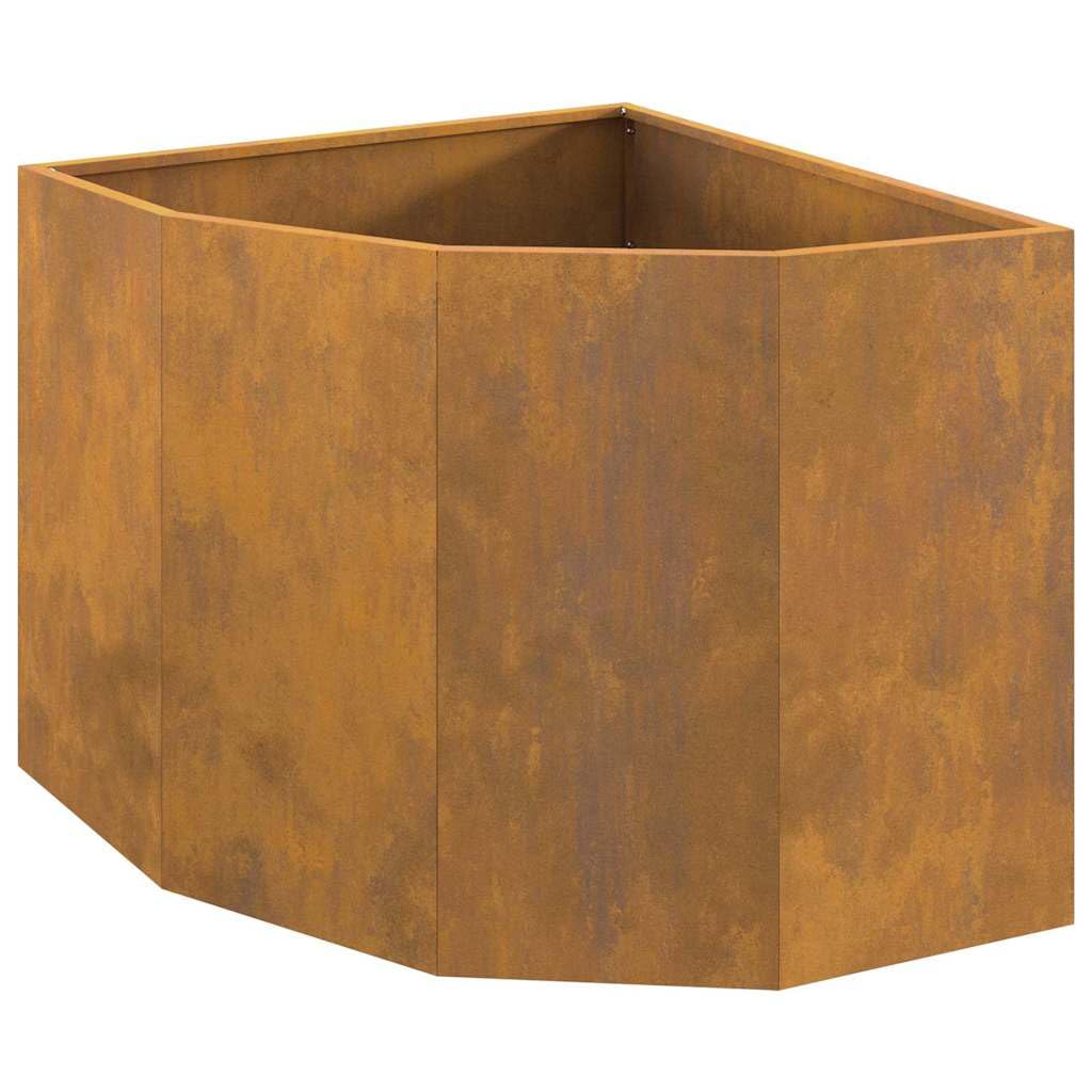Roślina narożna, zardzewiała 60 x 60 x 50 cm, odporna na warunki atmosferyczne, wytrzymała metalowa grządka do ogrodu, na taras, do roślin outdoorowych, warzyw, duża