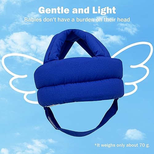 Image of Baby Head Protector Baby Helmet for Crawling Walking, No Bumps Safety Head Adjustable Protective Cap for Walking, Playing (Sapphire Blue)