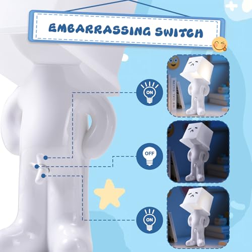 Image of Nicerice Shy Boy Lamp,Look at That Switch!Funny Night Light for Adults,White Elephant Gifts,Gag Table Lamp, Bedside Night Light,Need to Connect to Power for Use (White - Big Mouth)