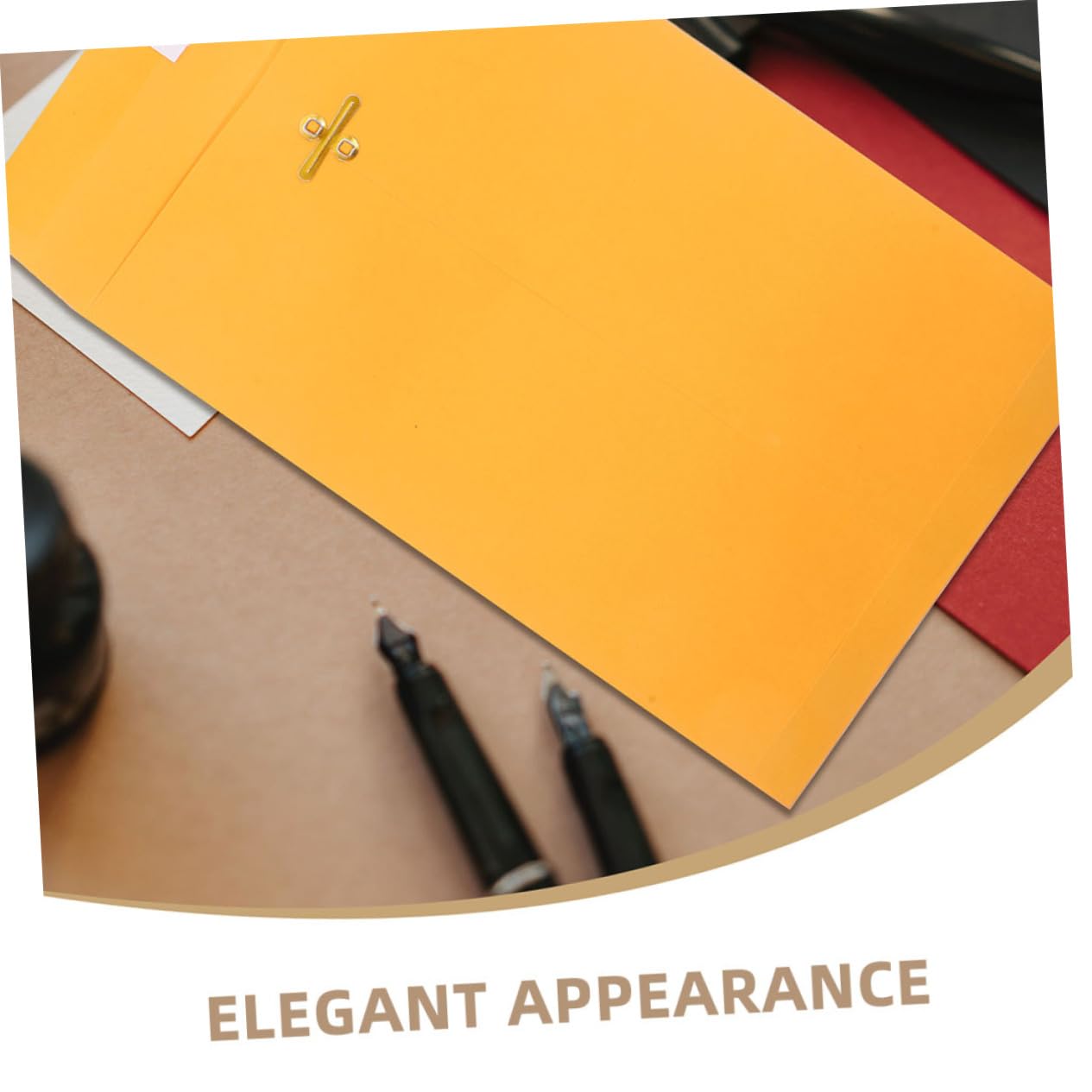 Enveloppe à Fermoir 100 Pièces en Papier Kraft Jaune, Format Mini