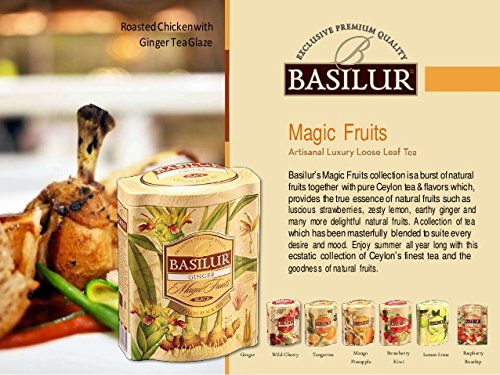 Basilur, Pure Ceylon Black Loose Tea With Ginger, Included Filter And Real Bits Of Ginger, Throat Therapy, Single Origin Tea, 100G (3.5 Oz.) Tin Caddy, Pack Of 2 #TOP3