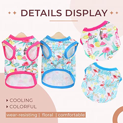Loyanyy 2Pack Mesh Dog Shirts Breathable Cat Vest For Summer Lightweight Hawaii Style Floral Puppy Kitten Tank Top Sleeveless Vest For Small Medium Dog Red Blue Medium #TOP1