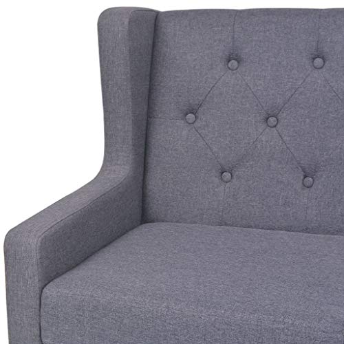 vidaXL Sofa 3-Sitzer Dreisitzer Stoffsofa Polstersofa Loungesofa Couch Polstermöbel Wohnzimmersofa Designsofa Stoff Grau… – Bild 6
