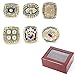 Meister Ring Set, 6 Jahre Super Bowl Pittsburgh Steelers Championship Replica Ring Set mit Display Box, für Sport Fans Geschenk Größe 8-14,12