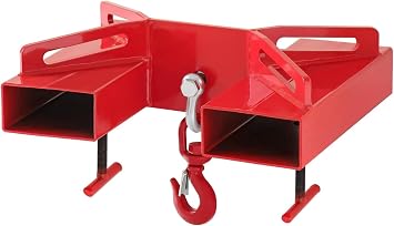Forklift Lifting Hook, 6600lbs Capacity Forklift Lifting Hoist,Forklift Lifting Hook Attachment, Hoist with Swivel Hook and 2PCS T-Bolts Red Forklift Mobile Crane Hook