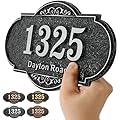 Personalized Address Plaque Sign Cast Metal - Custom House Number Plaque Sign,House Address Numbers for House Address Outside,Store,Yard,Garage,Apartment,Thick Rust-Free,Fade Resistant Reflective