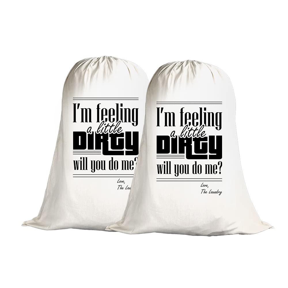 CRODOR_LAUNDRY BAGS_IM FEELING A LITTLE DIRTY WILL YOU DO ME_PACK OF 2_OFF WHITE_1PEICES
