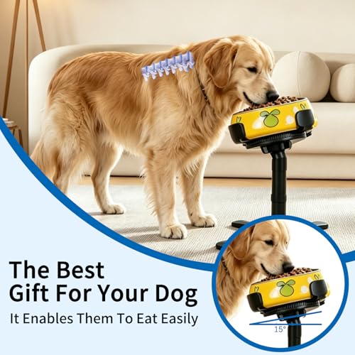 PETVENTURE Höhenverstellbarer Hunde-Napfhalter mit 4 Höhenstufen & geneigter Plattform kompatibel mit verschiedenen Näpfen, für mittelgroße & große Rassen, Schwarz-8
