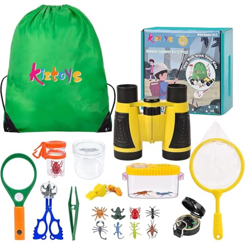 Kizplays Outdoor Explorer Kit Gifts Toys,Kids Binoculars Set,Outdoor Exploration Set,Best for 6+ Year Old Boy and Girl,Kids A