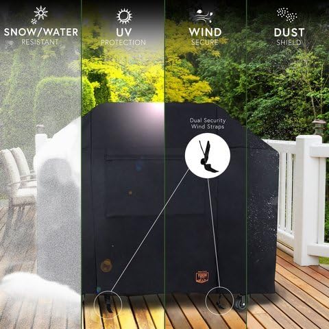 Miniatura 4 de Yukon Glory Cubierta de parrilla 880 de alta calidad compatible con parrillas de gas Blackstone de 36 pulgadas, protección durante todo el año,