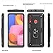 LeYi Compatible for Samsung Galaxy A20S Case (Not Fit A20) with [2 Pack] Tempered Glass Screen Protector, [Military-Grade] Defender Phone Case with Car Ring Holder Kickstand for Samsung A20S Black