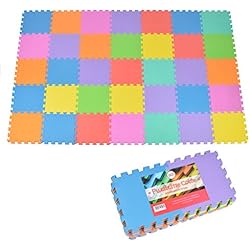 Colchónetas De Colores Puzzlestar Color, colchoneta para niños de 36 Piezas, colchoneta Antideslizante EVA - colchoneta Grande de 30x30x1cm Cada una - colchoneta para Puzzles