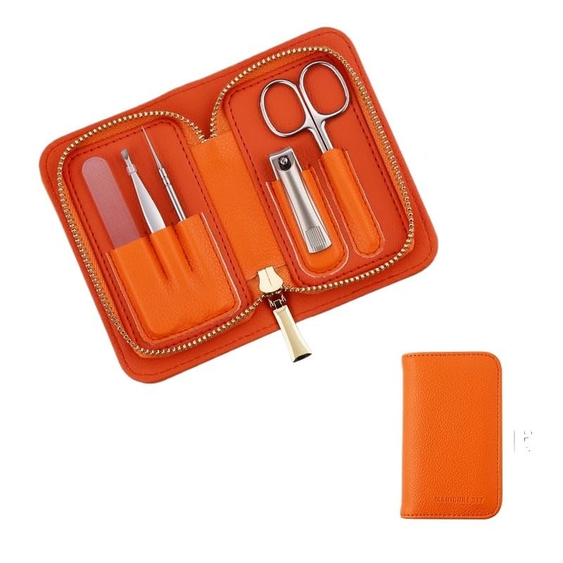 Stainless Steel Nail Clippers 5piece Set Home Manicure Tools Manicure Set Orange