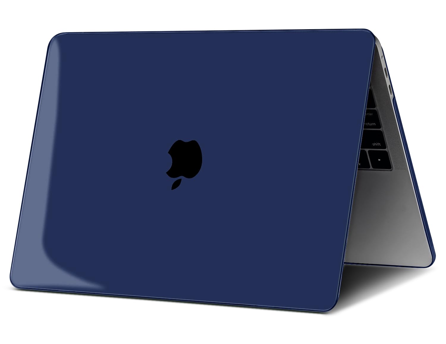 TECOOL Cover compatibile con MacBook Pro 15 Pollici 2019 2018 2017 2016 (A1990 A1707) con Touch Bar, Custodia Rigida Protettiva Sottile in Plastica e Copritastiera UE, Cristallo Blu Navy