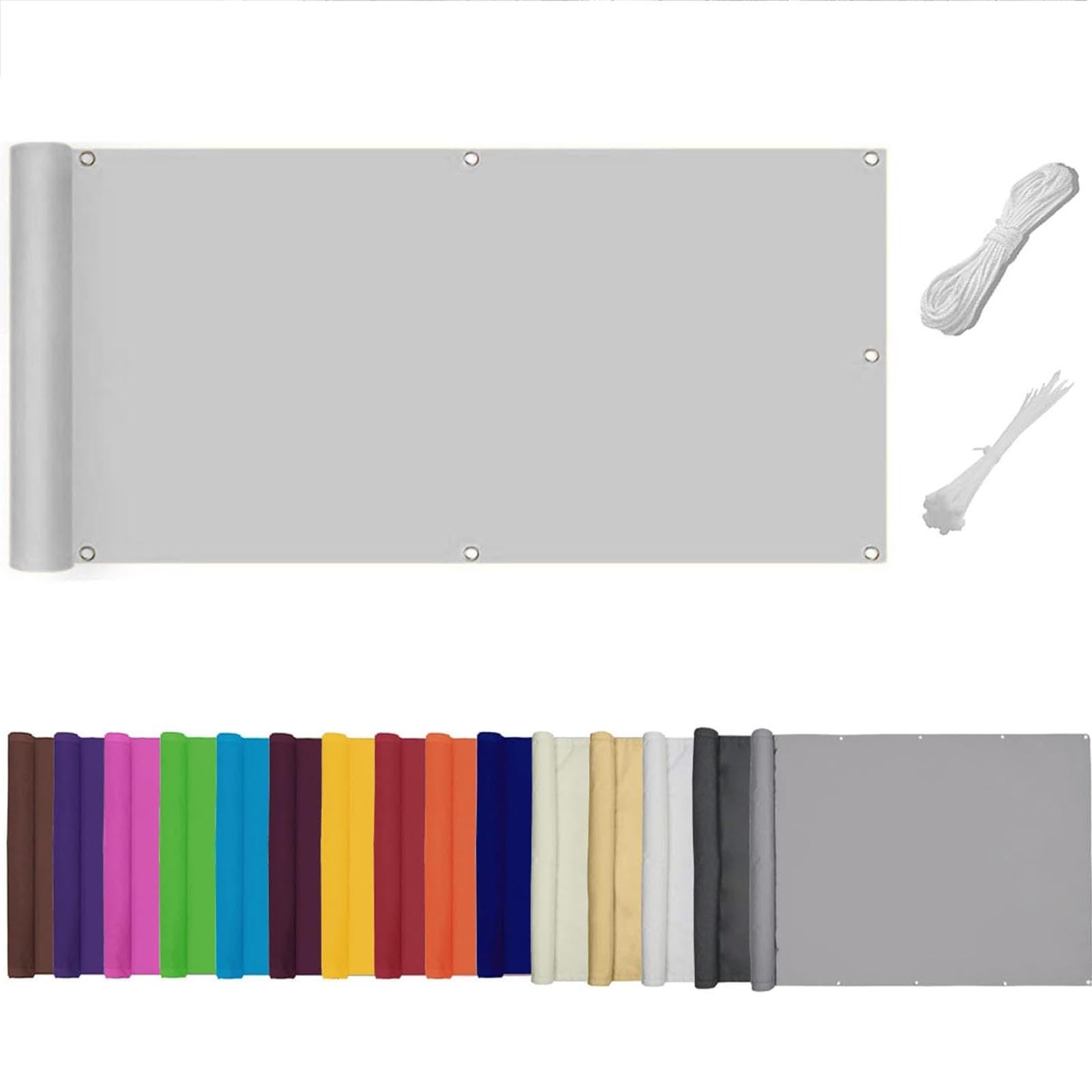 QSZTJJ Garden Privacy Screen for Deck,Patio & Balcony | Heavy-Duty 180 G/m² PVC UV Protection & Windproof Garden Screening | Multiple Sizes & Colors Available (0.9x8m,Grey)