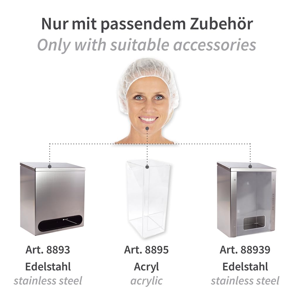 FRANZ MENSCH 1000 Stück Hygonorm Baretthauben Bettina Light | PP, weiß, Einheitsgröße, Ø: 53cm, Beutel, Karton, Baretthauben, OP Kopfhauben, Einweghauben