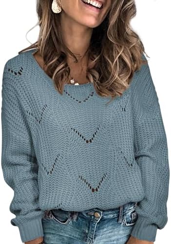 Dokotoo Womens Sweaters 2025 Crewneck Cute Elegant Soft Long Slee...