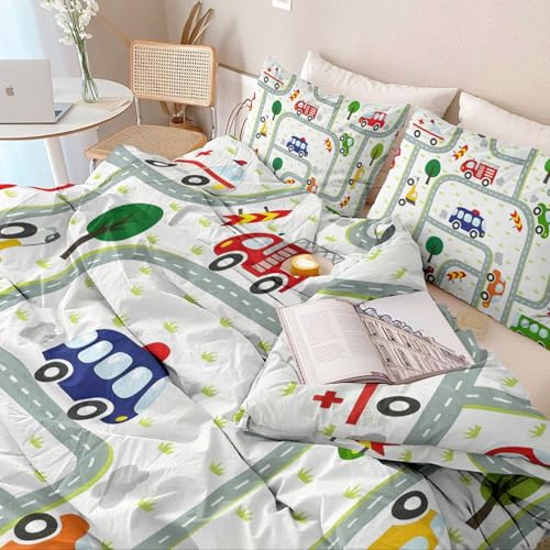 Housse de couette dessins animés 240x260 cm, parure lit réversible microfibre