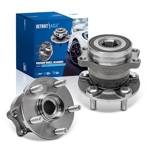 Detroit Axle - 2 Rear Wheel Bearing & Hubs for Subaru Forester Impreza XV Crosstrek, Pair Wheel...