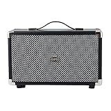 GPO Westwood Retro 25 Altavoz con subwoofer de 25 vatios, entrada RCA, Bluetooth, rejilla vintage y asa de transporte - Negro