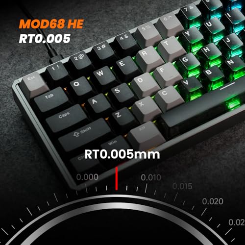 Teclado MOD68 8K HE con interruptor magnético y aluminio CNC negro 5