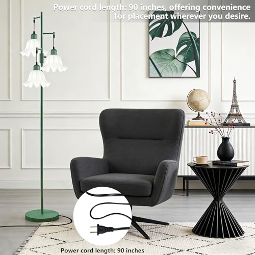 Image of Lightdot 67IN 3-Light Flower Floor Lamp for Living Room, Dimmable Green Tree Floor Lamps with Acrylic Shade for Wedding /Party, Floral Tall Lamp for Bedroom /Sofa Beside /Corner Decor(Bulb Included)